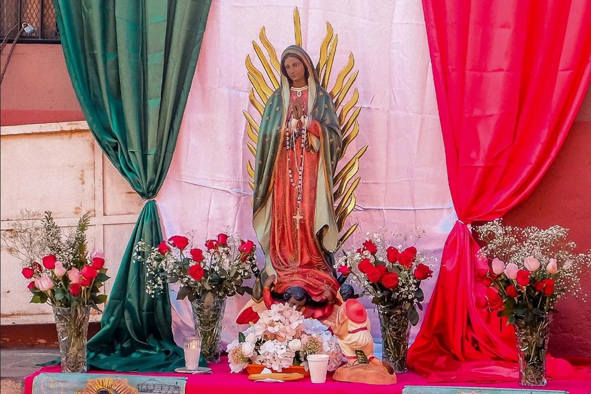 ¿Qué tipo de flores se le pone a la Virgen de Guadalupe?