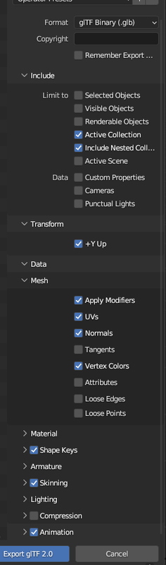 Export Settings