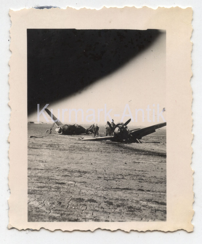 MD017 Foto Wehrmacht Luftwaffe Flugzeug Me109 FW190 crash DAK Afika Südfront !