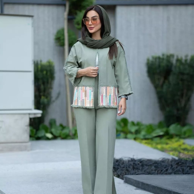 دو تیکه شلوار و مانتو لینن بهاری