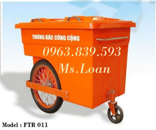 Xe thu gom rác 660L chất liệu composite. 0963.839.593 Ms.Loan Xe-day-rac-1a