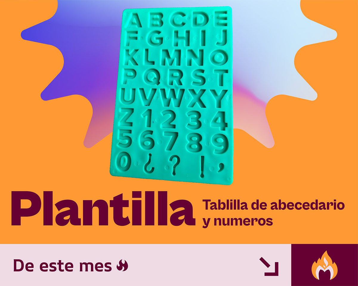 Molde silicón Abecedario 2cm y Números 2 cm para decorar pasta y fonda