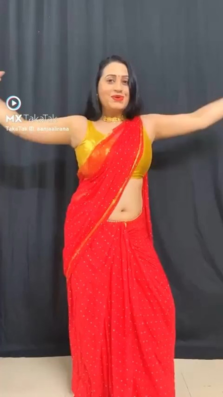 anjali rana sexy navel and boobs in red saree.mp4_snapshot_00.18.000
