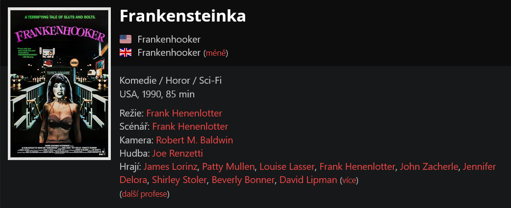 Frankensteinka / Frankenhooker (1990)