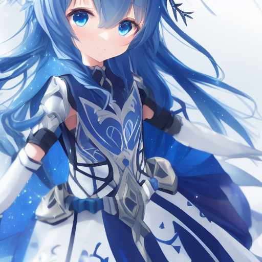 00484-1259936422-DATE_ A_LIVE, detailed ((armor)) [white_dress] and blue gloves, arm up, 7yo little 