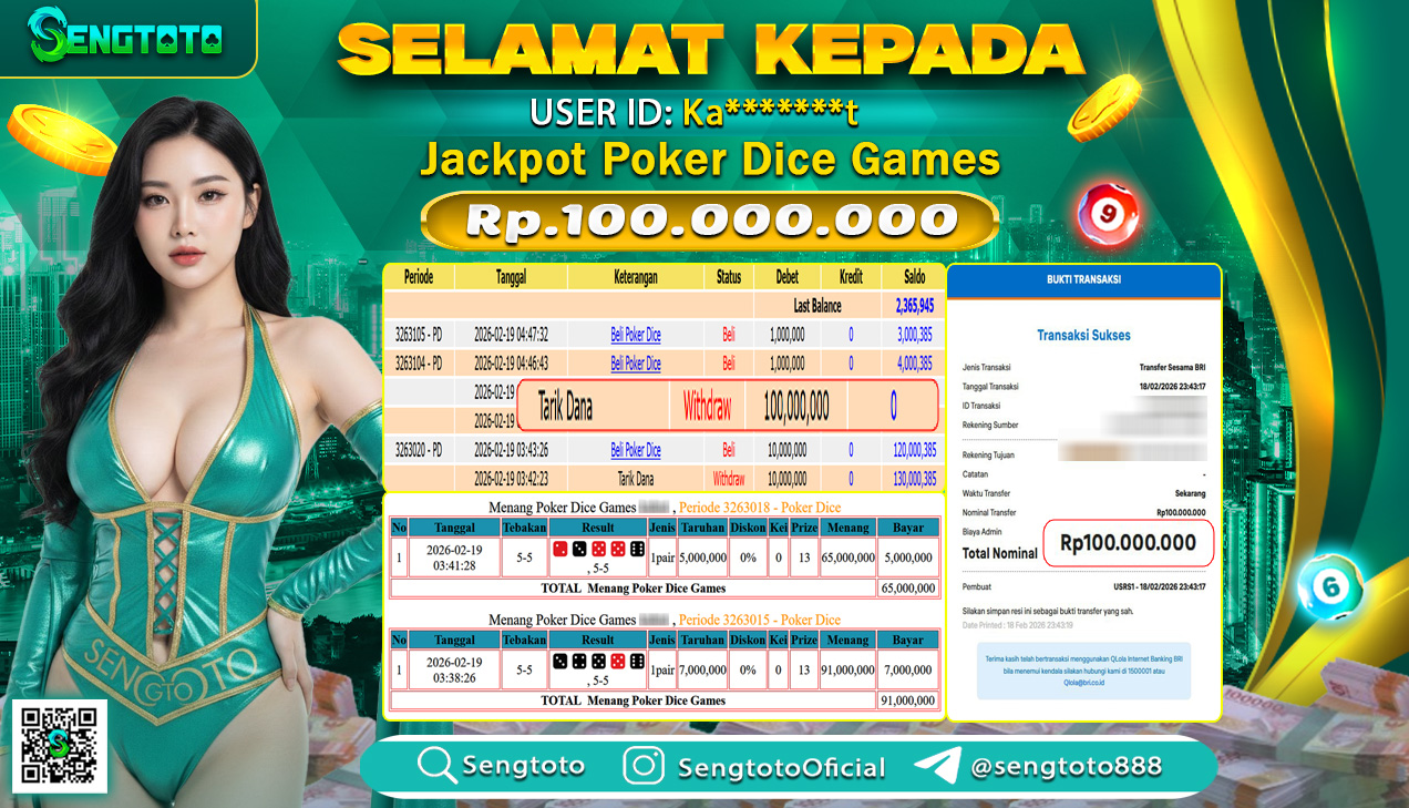 BUKTI PEMBAYARAN LIVEGAME POKER DICE GAMES
