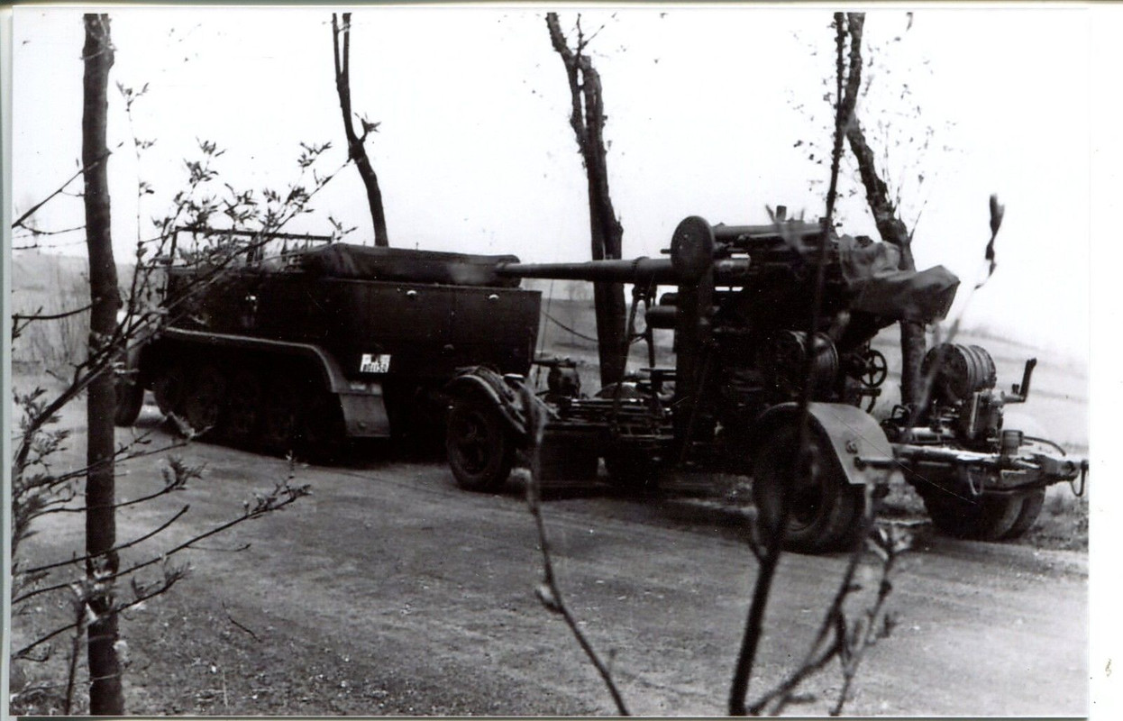 Halbkette SdKfz mit 8,8cm Flak Geschütz