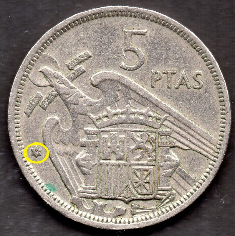 5 Pesetas 1957 (*74). Estado Español. Clasificaccion Durocir