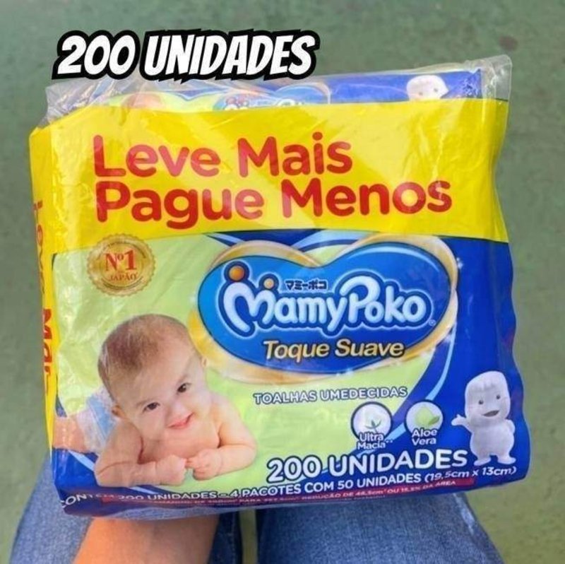 MamyPoko Lenços Umedecidos Toque Suave 200 Unidades