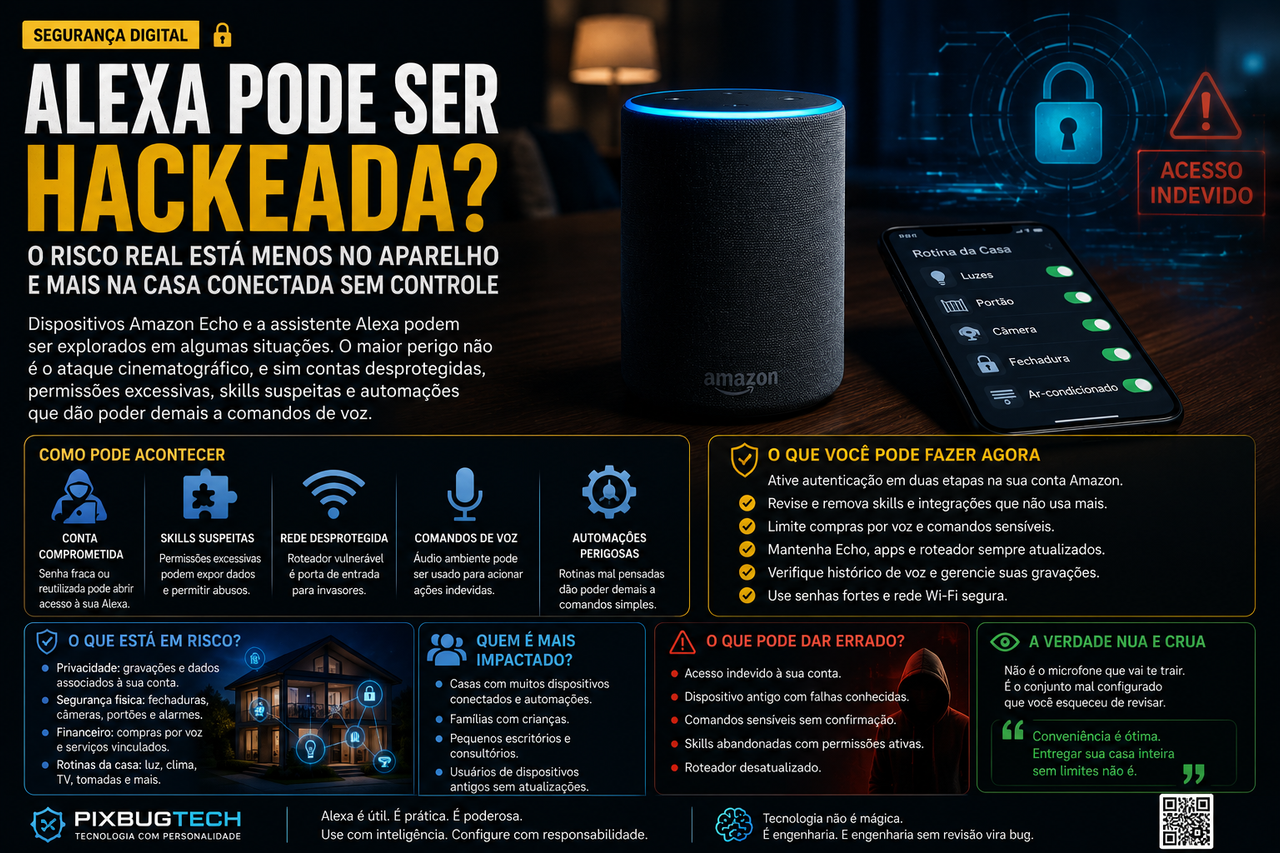 Alexa pode ser hackeada? O risco real está menos no aparelho e mais na casa conectada sem controle