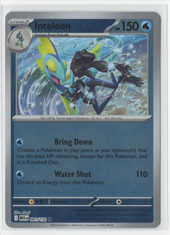 Pokemon Mega Evolution - 041/132 Inteleon Reverse Holo - Picture 1 of 1