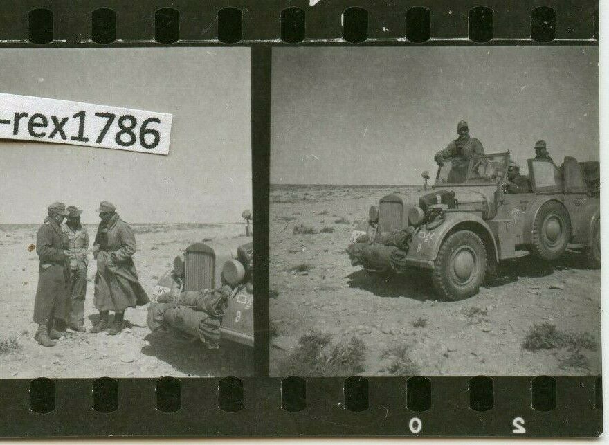 Fotos Kontaktabzug WH Südfront DAK Panzer PzKpfw III Kübelwagen Kennung