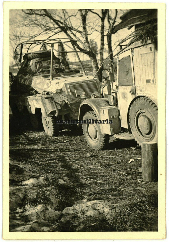Orig. Foto SdKfz 232 Funk Panzerspähwagen 8-Rad m. Tarn Funkwagen Russland 1943