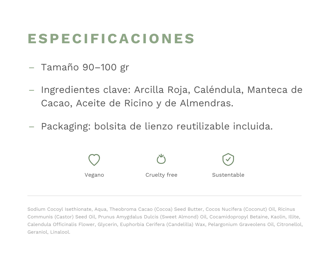 Especificaciones &mdash; Shampoo S&oacute;lido Seco