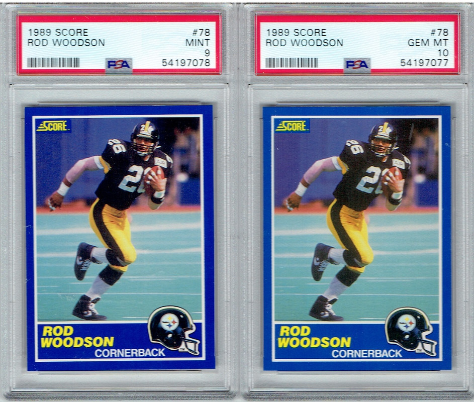 1989 Score Woodsons PSA 10 and 9