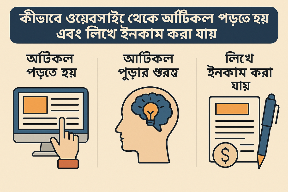 📝 আর্টিকেলঃ কীভাবে ওয়েবসাইট থেকে আর্টিকেল পড়তে হয়, এর গুরুত্ব এবং লিখে ইনকাম করার উপায়