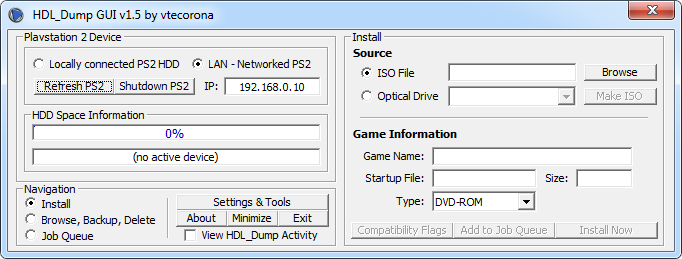 PS2 - HDL_Dump GUI by vtecorona | PSX-Place