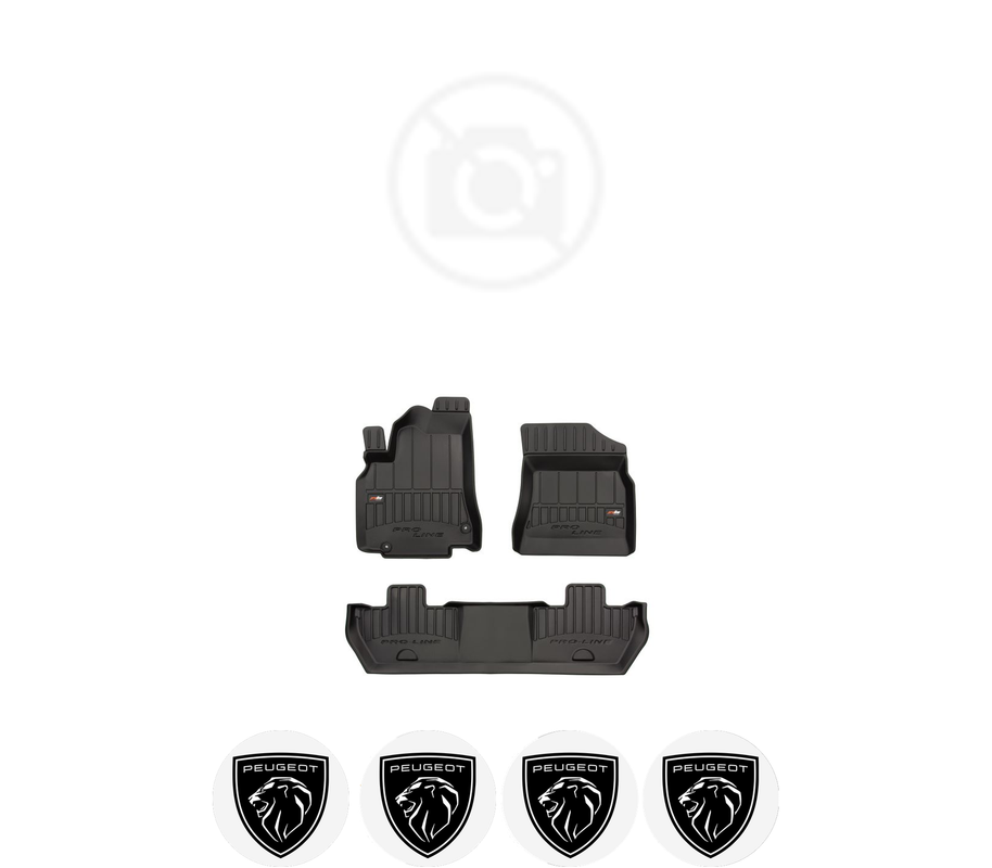 Set covorase presuri PEUGEOT PARTNER II din 2008-2018, auto, din cauciuc thermoplastic, 4 Stickere auto cu PEUGEOT