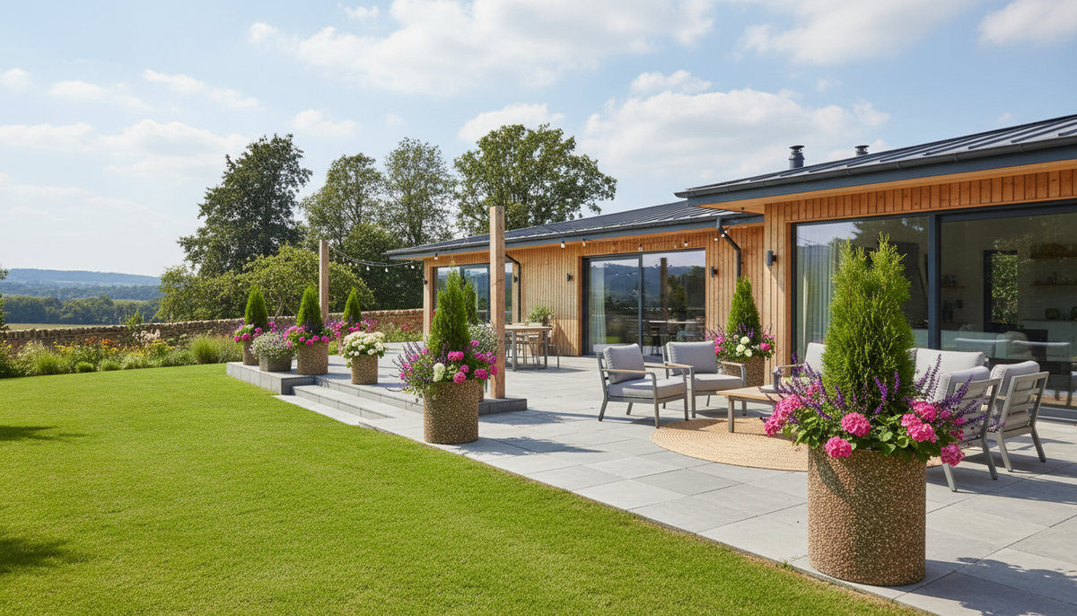 Практическое зонирование пути от террасы к барбекю-зоне