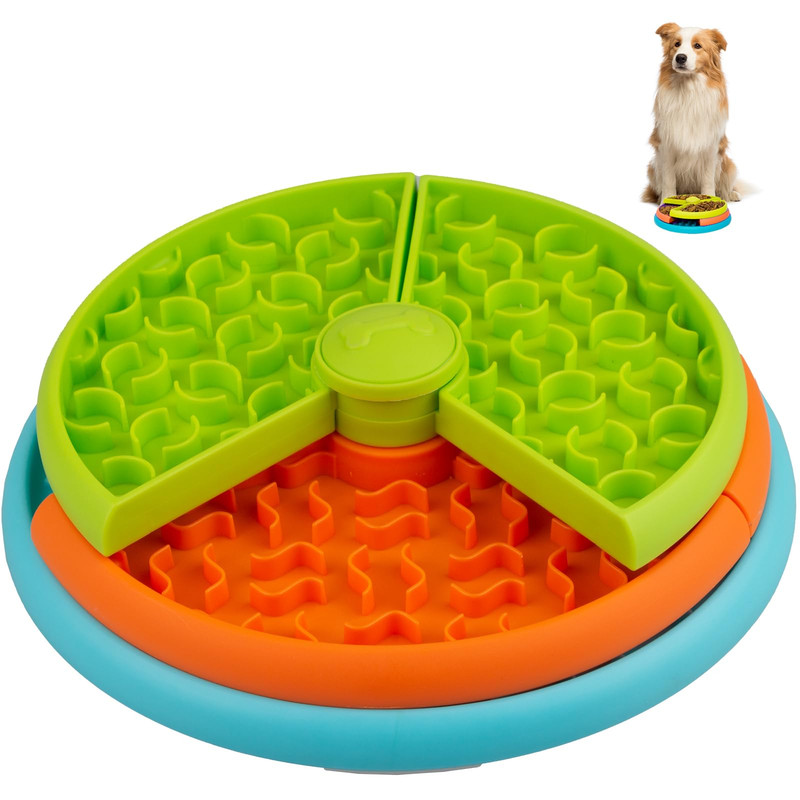 3-Level Interactive Puzzle Slow Feeder Dog Bowl