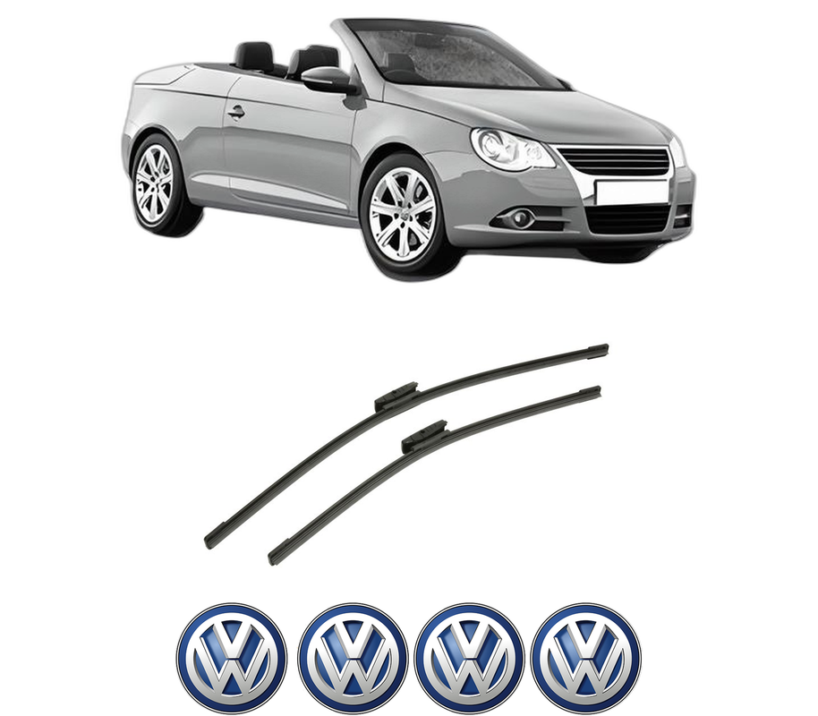 Set stergatoare auto Volkswagen EOS (1F7, 1F8) din 2006-2015, pentru parbriz auto, 2 bucati, Bosch Aerotwin Multi, din cauciuc siliconat rezistent, 4 Stickere Auto Volkswagen
