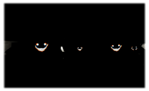 An image of a group of Smilers huddled in the darkness taken from the popular Backrooms fangame, " Escape the Backrooms ".