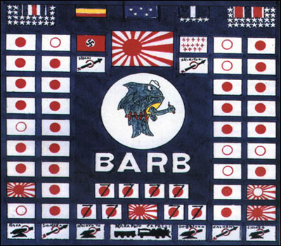 Bandera de combate al final de la guerra del USS Barb Bandera de combate al final de la guerra del USS Barb