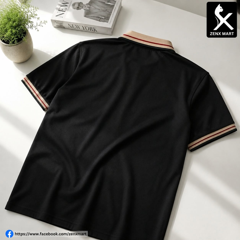 Premium Black Polo Shirt for Men | Soft Cotton
