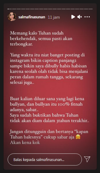 Salmafina Sunan bahas soal kuasa Tuhan dan kebenaran yang terbongkar.