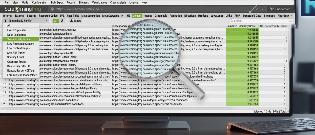 screaming frog semantic search