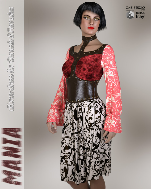 Mania dForce dress for Genesis 8 Females Mania dForce dress for Genesis 8 Females
