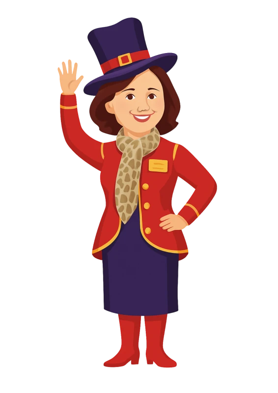 Illustration d’Anne Gironde en tenue de cirque