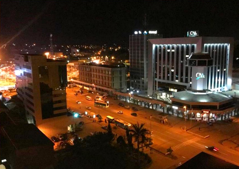 yaoundé buildings poste centrale  by night cvb 2456784678