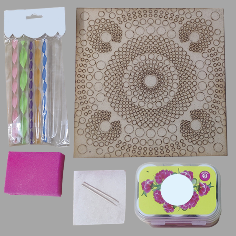 Penkraft Dot Mandala on Engraved Square MDF Hobbyist level DIY Kit with Free video tutorial