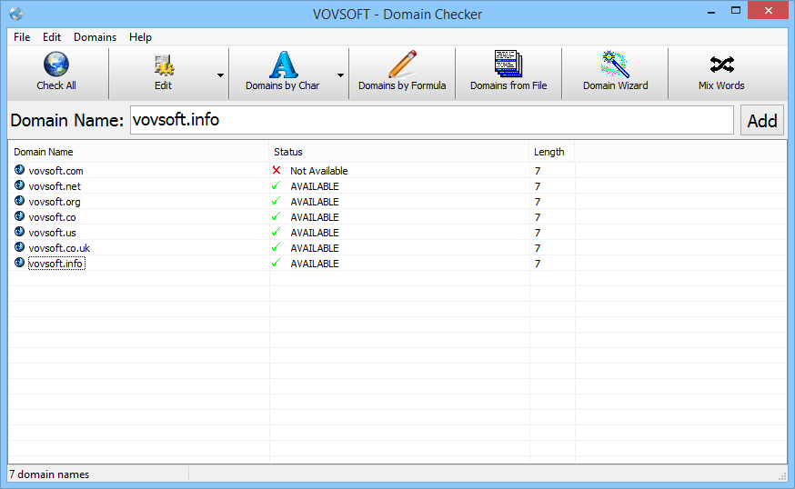 VovSoft Domain Checker 8.0