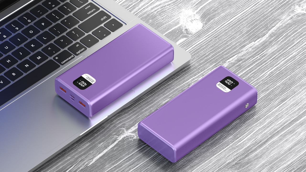 Power Bank Master-G 20000mAh 22.5W Carga Rápida Pantalla LCD Morado UCP20MPD 4