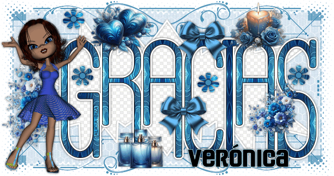 Gracias Composition en Bleu veronica