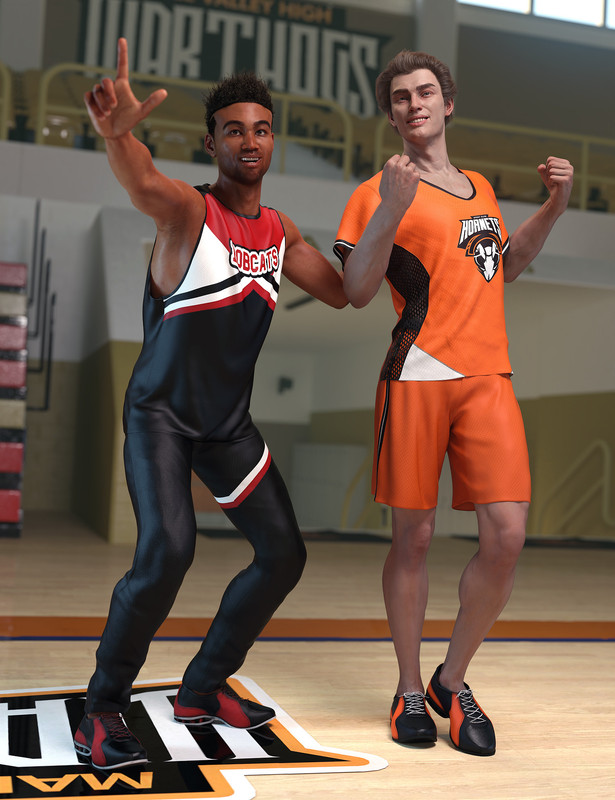 dForce Cheerleading Squad Outfit for Genesis 8 and 8.1 Males