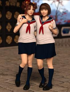 01 dforce japanese sailor girl outfit for genesis 8 female s daz