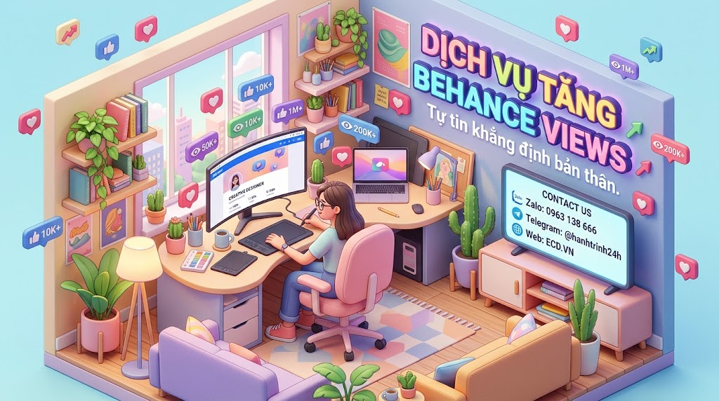 dịch vụ tăng behance views real dành cho designer