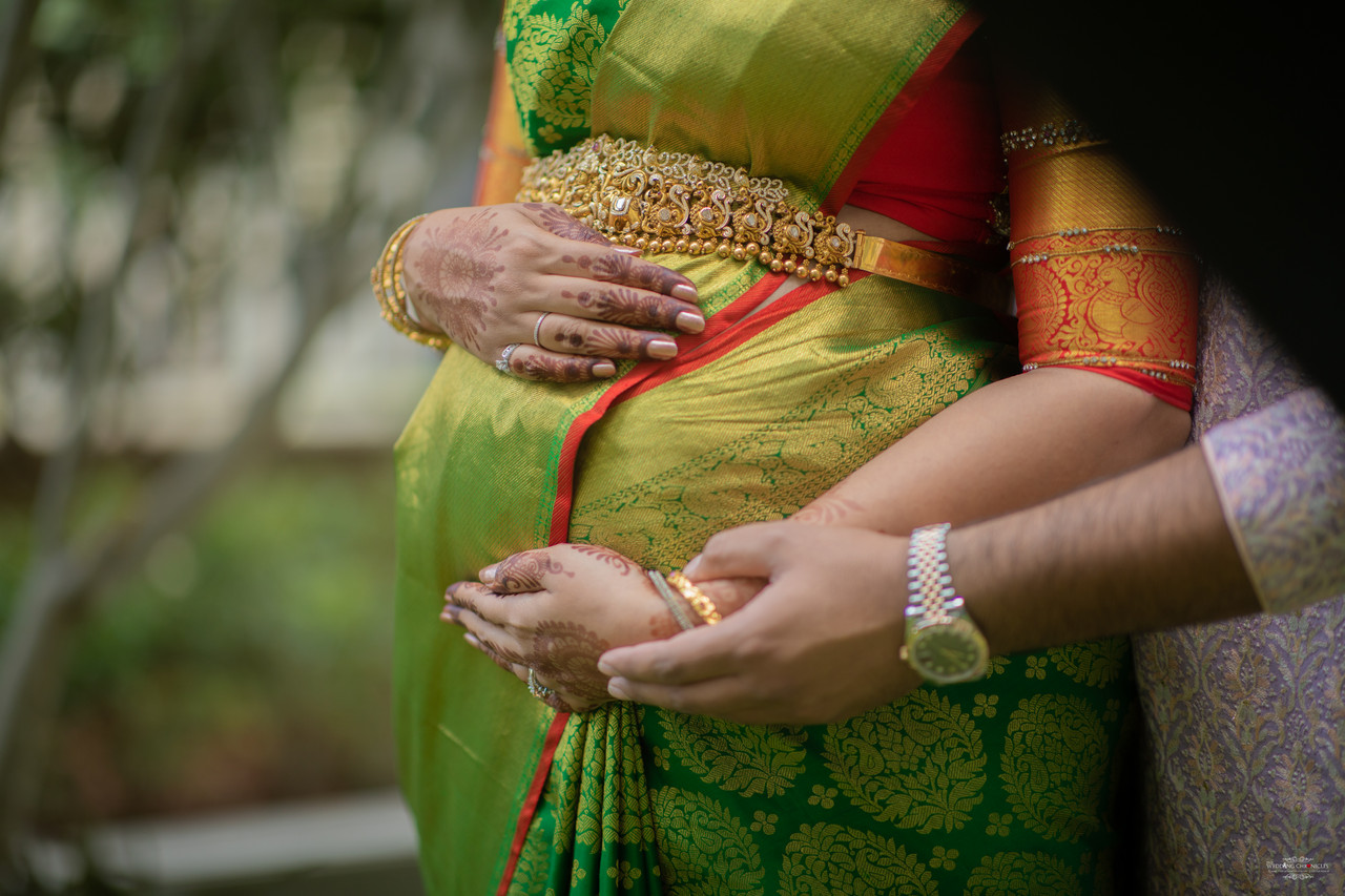 South Indian maternity photographer Aylesbury — warm home portrait, expecting mother