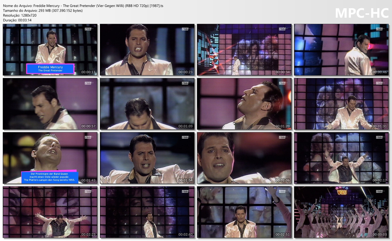 Freddie Mercury - The Great Pretender (Vier Gegen Willi) (RBB HD 720p) [1987].ts