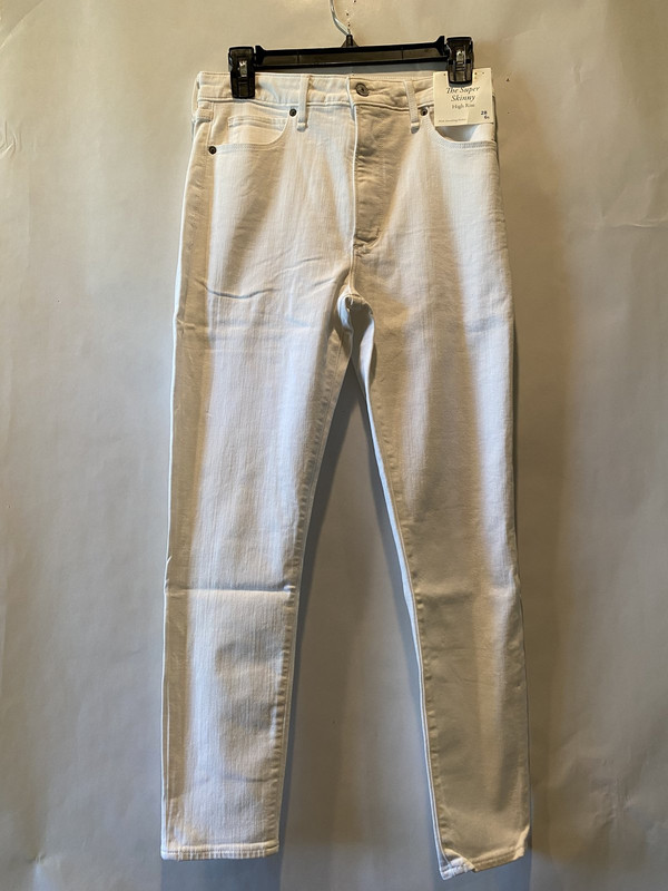 ABERCROMBIE & FITCH 640917562 WOMENS HIGH RISE SKINNY JEANS IN WHITE SZ 28 SHORT