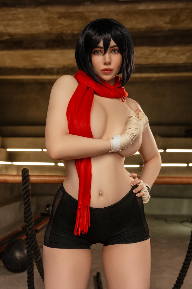 Alina Becker 三笠 Mikasa Ackerman Cosplay 进击的巨人 健身主题写真【36P-47.8M】插图2