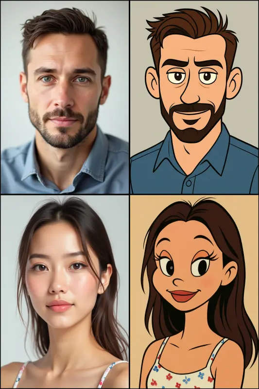 Looney Tunes cartoon AI style - exaggerated facial expression result