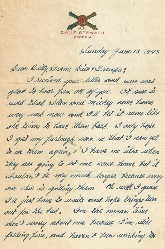 Carta ( Camp Stewart, GA Anti-Aircraft ) - 01a ( 1943 )