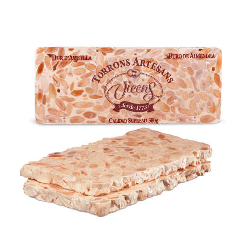Turrón Duro De Almendra Formato Tradicional Vicens Tabla 300 Gr.