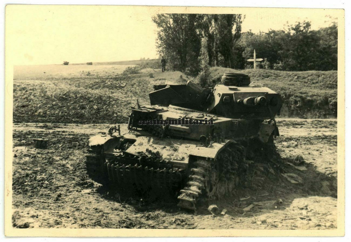 Orig. Foto zerstörte deutsche Panzer Tank Wrack in Russland 1941