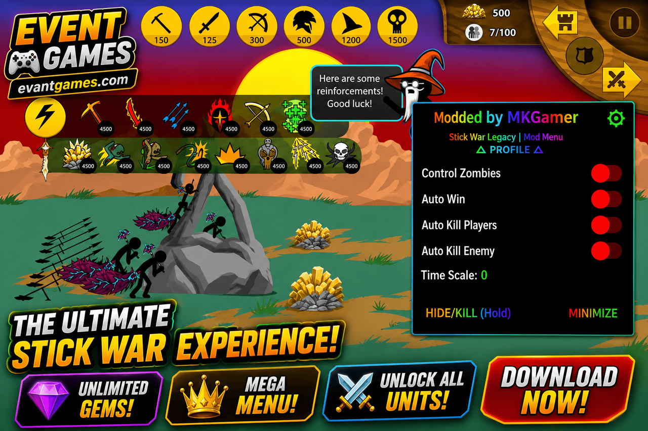 Stick War Legacy MOD APK Magikill ultimate ability cast