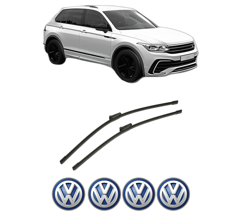Set stergatoare auto Volkswagen TIGUAN (CT1) din 2023-2024, pentru parbriz auto, 2 bucati, Bosch Aerotwin, din cauciuc siliconat rezistent, 4 Stickere Auto Volkswagen